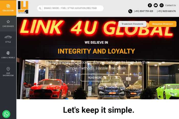Link4uglobal used car showroom in kerala