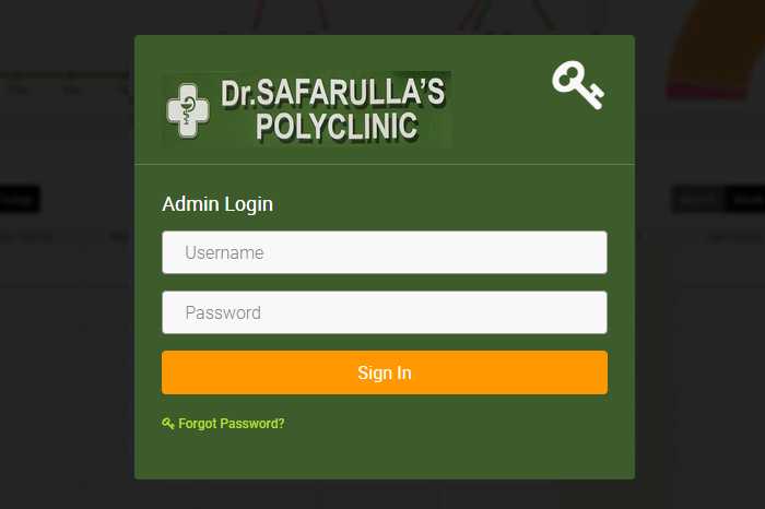 Safarullas poly clinic hospital management system